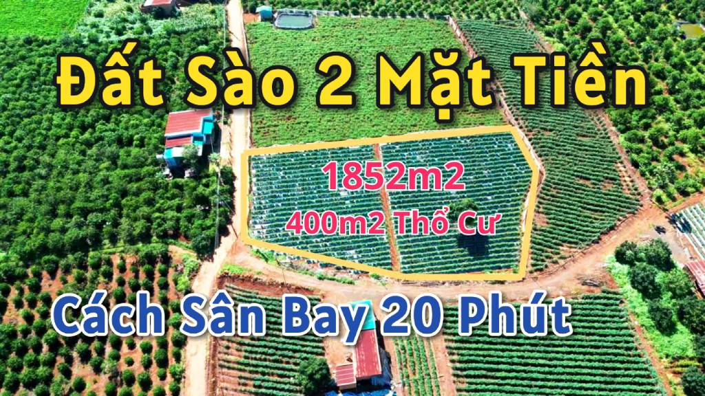 Bán đất sào 2 mặt tiền gần trung tâm Xã Tân Hội
